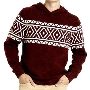 Goodfellow Knit Hooded Sweater Burgundy NWT LARGE